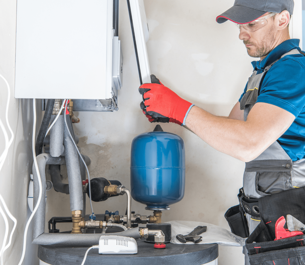 Water-heater service image from the existing company website